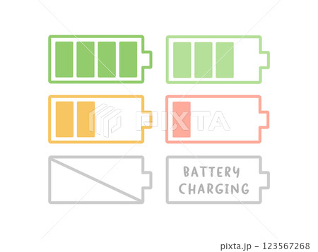 電池残量　イラストセット 123567268