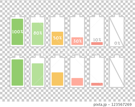 電池残量　イラストセット 123567269