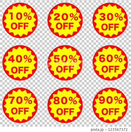 Discount stickers, percentage display, set Discount stickers, percentage display, set 123567372