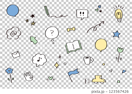 Hand drawn illustration set 123567426