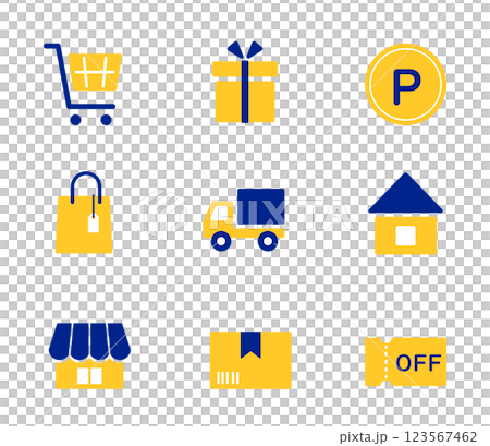 線上購物簡單圖示設定向量 123567462