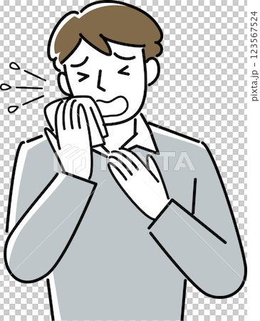 打噴嚏的男人的上身 打噴嚏的男人的上身 123567524