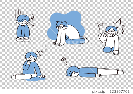 Negative male illustration set Negative male illustration set 123567701