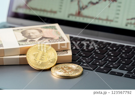 お金　BTC　パソコン 123567792