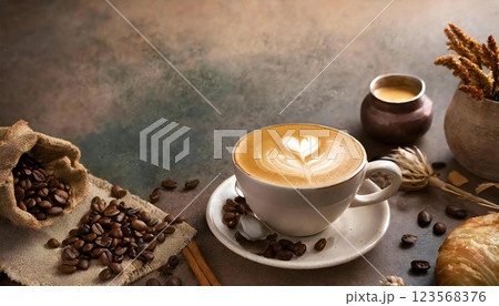 カフェラテ イメージ カフェラテ イメージ 123568376