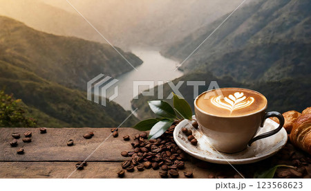 カフェラテ カフェラテ 123568623