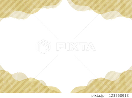 水彩風・波フレーム(黄色) 水彩風・波フレーム(黄色) 123568918