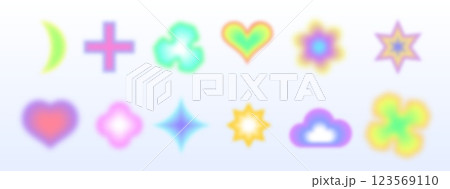 Y2k blur shape with neon gradient aesthetic. Y2k blur shape with neon gradient aesthetic. 123569110
