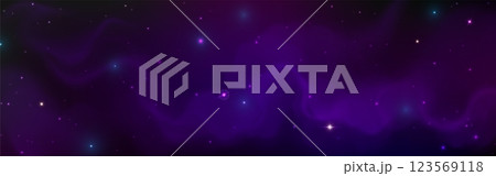 Deep purple outer space with starry sparkles 123569118