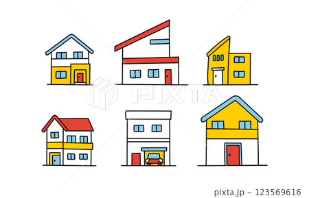 二階建ての家　住宅のイラスト 123569616
