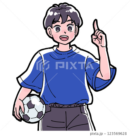 サッカーボールを持った男の子のイラスト 123569628