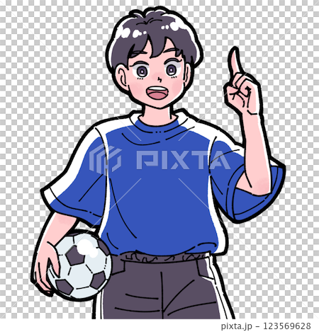 サッカーボールを持った男の子のイラスト 123569628