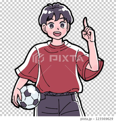 サッカーボールを持った男の子のイラスト 123569629