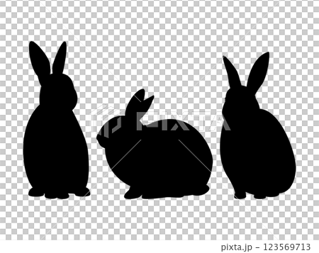 ウサギのベクターイラスト　シルエットのうさぎ 123569713