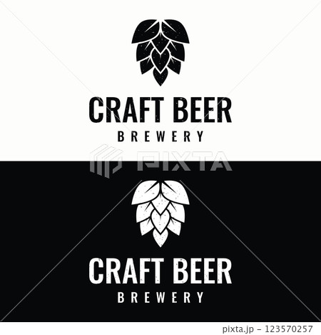 Premium quality vintage craft beer logo template design. For badges, emblems, beer companies, bars, taverns. 123570257