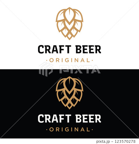 Premium quality vintage craft beer logo template design. For badges, emblems, beer companies, bars, taverns. Premium quality vintage craft beer logo template design. For badges, emblems, beer companies, bars, taverns. 123570278