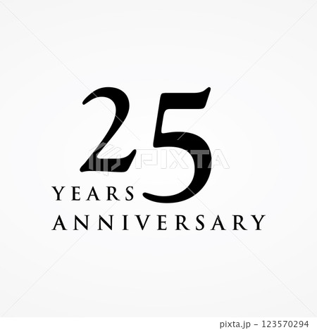 25th Anniversary Celebration Logotype Design.Can be for greeting card, celebration, invitation. 123570294