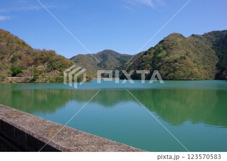 兵庫県南あわじ市　大日川ダムのダム湖　　　 123570583