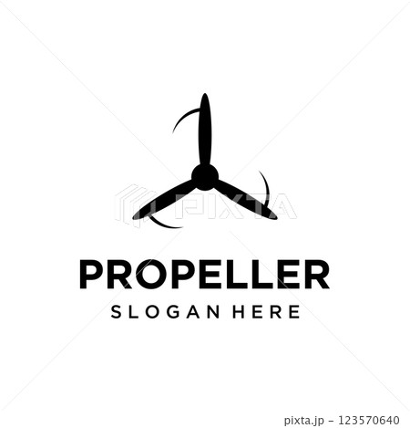 Propeller abstract logo template design of airplane, windmill, fan.Logo for aviation,company,brand,industry. With a modern concept. 123570640
