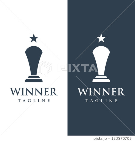 Creative and unique trophy Logo design. Trophy logo for sports tournament championship. 123570705
