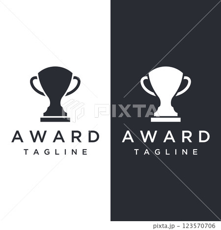 Creative and unique trophy Logo design. Trophy logo for sports tournament championship. 123570706