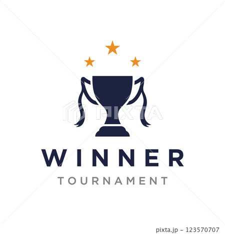 Creative and unique trophy Logo design. Trophy logo for sports tournament championship. Creative and unique trophy Logo design. Trophy logo for sports tournament championship. 123570707