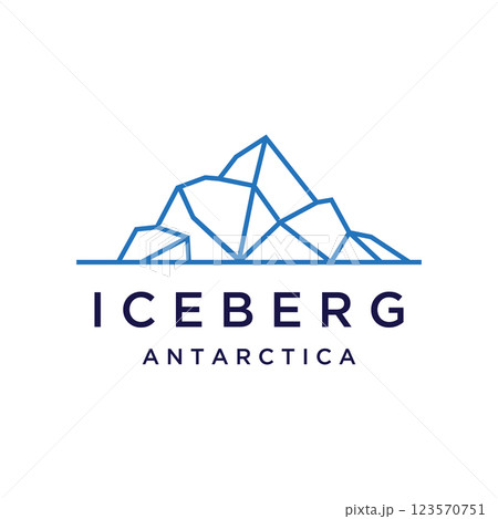 Abstract geometric arctic iceberg Logo design minimalistic vector illustration. 123570751