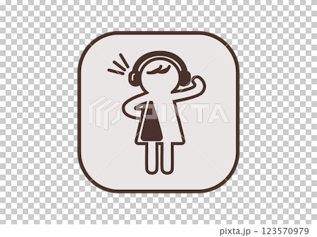 聴覚過敏 音がうるさくてイヤーマフをする発達障害のアイコン 黒 聴覚過敏 音がうるさくてイヤーマフをする発達障害のアイコン 黒 123570979