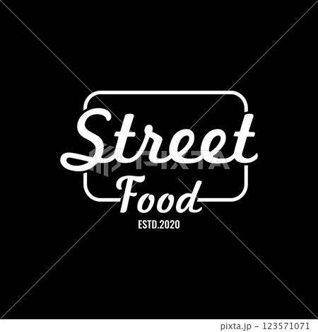 Street Food handwriting Template design isolated background for restaurant, cafe, bar. 123571071