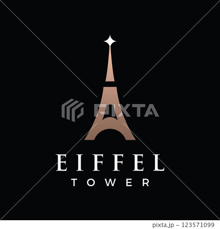 French eiffel tower building and high tower Logo template design.With editable vector illustration. French eiffel tower building and high tower Logo template design.With editable vector illustration. 123571099