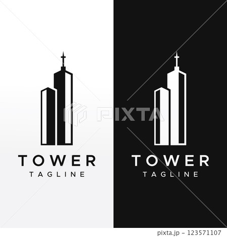 French eiffel tower building and high tower Logo template design.With editable vector illustration. French eiffel tower building and high tower Logo template design.With editable vector illustration. 123571107