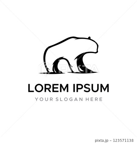 Polar bear animal logo template design and bear face isolated on background. Polar bear animal logo template design and bear face isolated on background. 123571138
