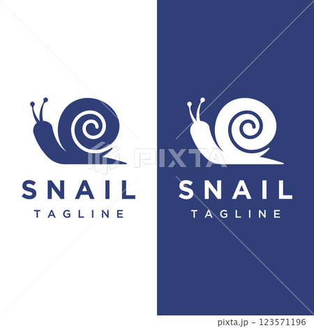 Creative and unique colorful snail and snail shell animal template logo design. 123571196