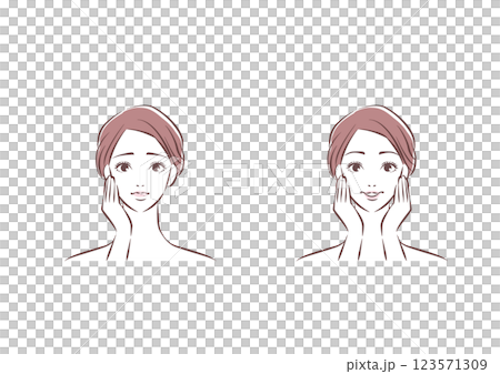 お肌の悩みを抱える女性　正面 123571309