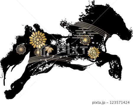 2026年午年の年賀状テンプレート　干支　お正月　新年 123571424