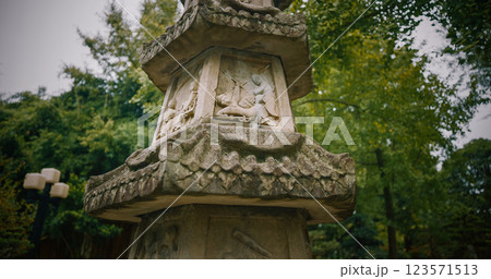 Chengdu, Sichuan, China. Chinese Stone Pagoda Or Stupa At Garden Area Of Wuhou Memorial Temple. Pagoda Traces Its Origins To Stupa, While Its Design Was Developed In Ancient India. Symbolizing 123571513