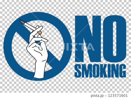 貼り紙看板イラストー禁煙No Smokingー 貼り紙看板イラストー禁煙No Smokingー 123571601