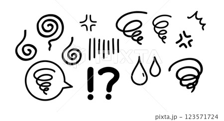 もやもや・悩む・マーク・どよーん　セット 123571724