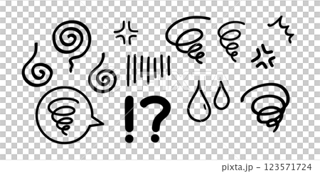 もやもや・悩む・マーク・どよーん　セット 123571724