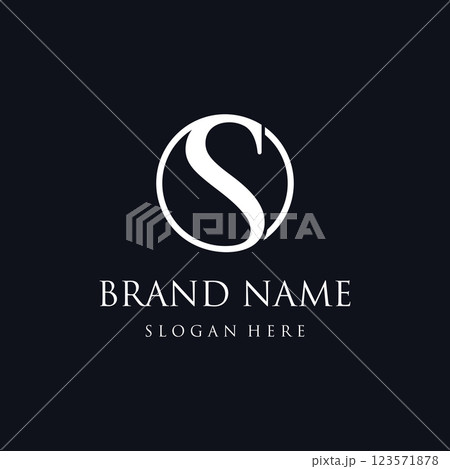 Logo design abstract template initial letter s element with geometry. Modern and minimalist artistic s symbol. 123571878