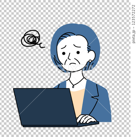 資深商務人士苦苦掙扎的電腦操作插畫 資深商務人士苦苦掙扎的電腦操作插畫 123572272