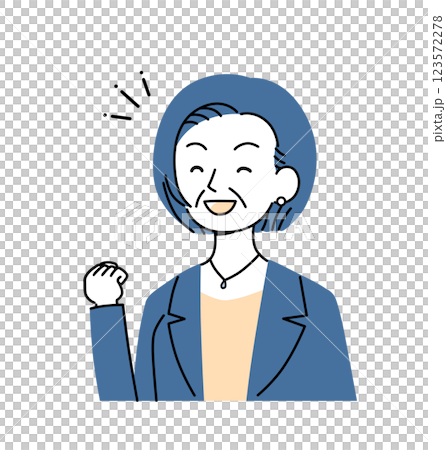 シニア世代のビジネスパーソン　ガッツポーズ　イラスト素材 123572278