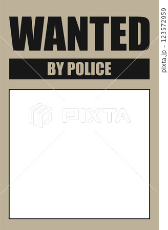 Wanted by police banner poster with place photo 123572959