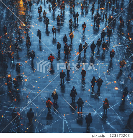 ネットワーク ITで繋がる人々のイメージカット ネットワーク ITで繋がる人々のイメージカット 123573208