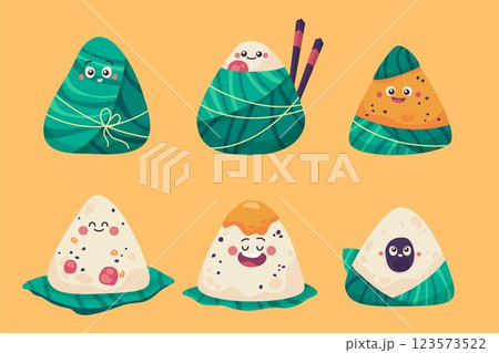 Cartoon dragon boat's zongzi collection 123573522