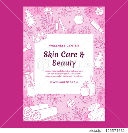 Hand drawn beauty salon poster 123575681