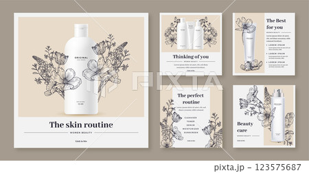 Flat design beauty template Flat design beauty template 123575687
