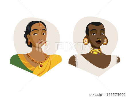 Hand drawn ethnic beauty illustration 123575691