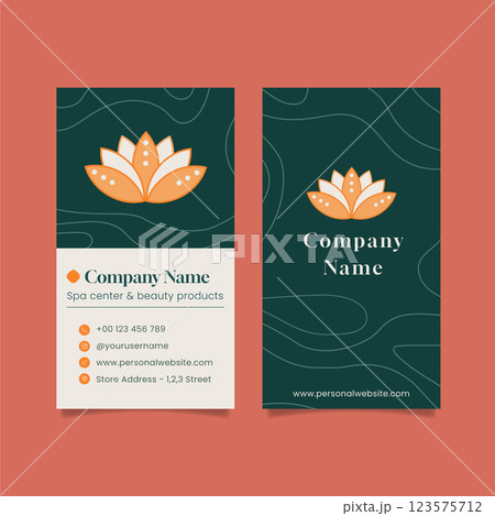 Flat design spa business card template Flat design spa business card template 123575712
