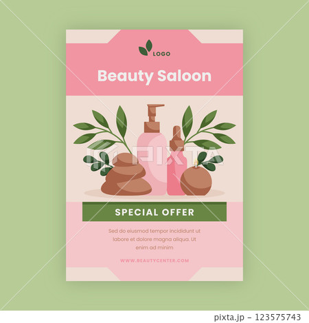 Flat design wellness and spa poster template Flat design wellness and spa poster template 123575743